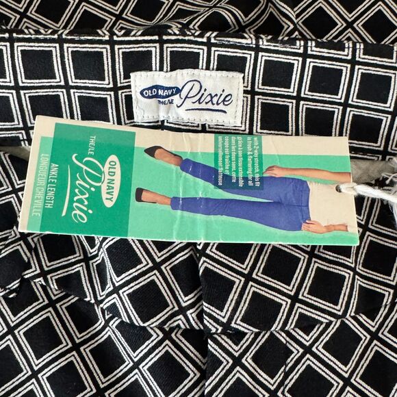 New Old Navy The Pixie Mid-Rise Geometric Ankle Pants Women's Size 6 - Picture 3 of 11